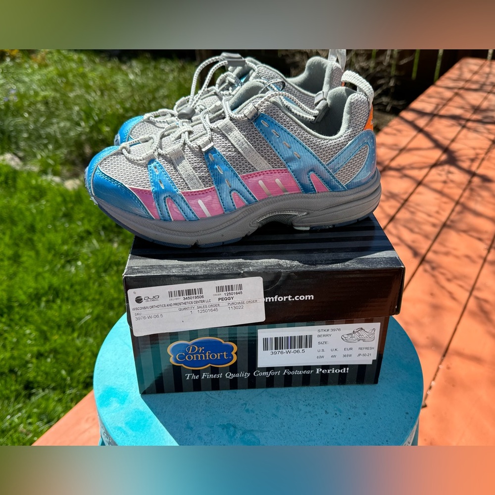 Dr. Comfort Women's Athletic Shoes - Blue and Pink
